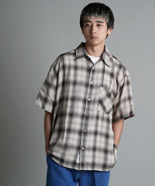JACKROSE(ジャックローズ)の「JE-CHECK SHIRT SS(シャツ/ブラウス・メンズ・ブラック系2/ブラック/ベージュ・M/L)」の3枚目の写真