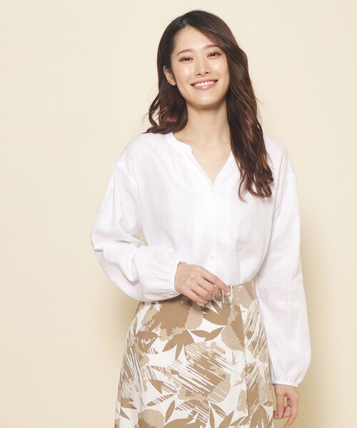 ◆【洗える】麻ブラウス