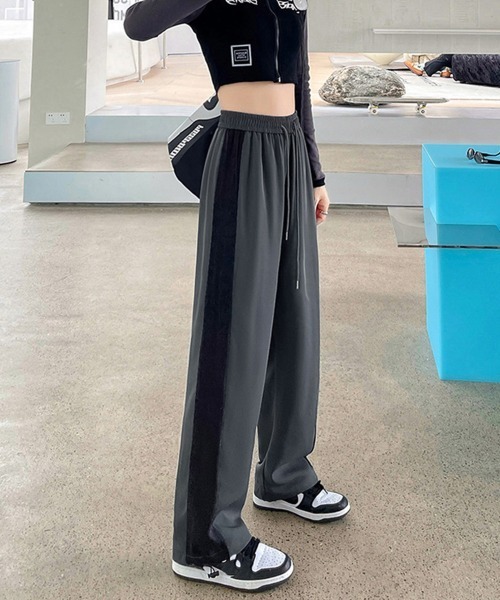 Miniministore(ミニミニストア)の「セミワイドパンツ ジョガーパンツ 韓国(スウェットパンツ・レディース・ダークグレー/ピンク/ブラック・M/XL/2XL/L)」の13枚目の写真