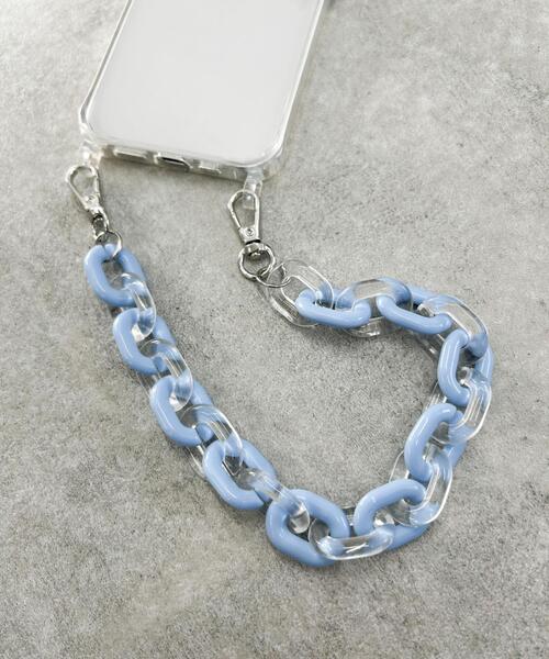 WEGO（ウィゴー）の「WEGO/クリアチェーンハンドストラップ（スマホグッズ・レディース・ブルー/ホワイト・FREE）」の2枚目の写真