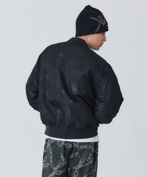 Crawling Death（クローリングデス）の「XLARGE×Crawling Death CHAIN BOMBER JACKET（ブルゾン・メンズ・ブラック・S/M/L/XL）」の7枚目の写真