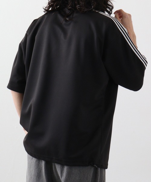 SUGGESTION(サジェッション)の「SUGGESTION ハチ刺繍サイドライン半袖ハーフジップ(Tシャツ/カットソー・メンズ・ブラック/ホワイト/サンドベージュ/ブルー・L/M)」の12枚目の写真