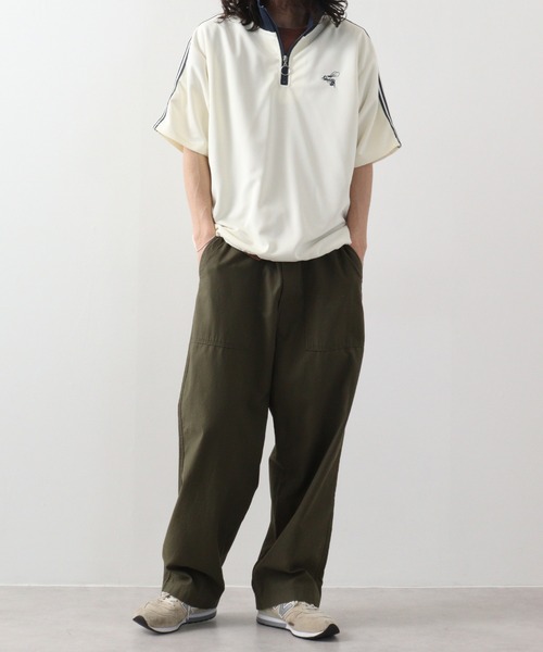 SUGGESTION(サジェッション)の「SUGGESTION ハチ刺繍サイドライン半袖ハーフジップ(Tシャツ/カットソー・メンズ・ブラック/ホワイト/サンドベージュ/ブルー・L/M)」の15枚目の写真