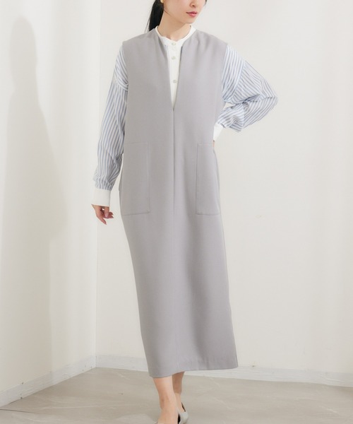 KATHARINE ROSS(キャサリンロス)の「【KATHARINE ROSS】リフラクスジャンスカ(ジャンパースカート・レディース・ベージュ/グレー/ブラック・MEDIUM)」の3枚目の写真