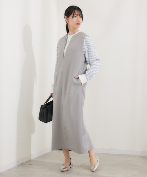 KATHARINE ROSS(キャサリンロス)の「【KATHARINE ROSS】リフラクスジャンスカ(ジャンパースカート・レディース・ベージュ/グレー/ブラック・MEDIUM)」の14枚目の写真