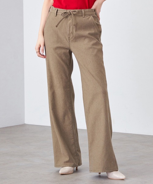 EDWIN（エドウィン）の「EDWIN LADIES ジャージーズ イージーワイドデニムパンツ（デニムパンツ・レディース・ダークインディゴブルー/ライトインディゴブルー/ベージュ/サンドグレー/チャコール/オリーブ/グレー系その他2/グレー系その他/ベージュ系その他/ブラック系その他・SMALL/MEDIUM/LARGE/X-SMALL/X-LARGE）」の8枚目の写真