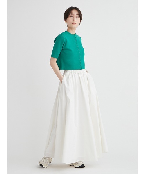 emmi（エミ）の「オーガニックコットンハーフスリーブカーディガン（カーディガン/ボレロ・レディース・グリーン/ホワイト/ダークグレー・FREE）」の11枚目の写真