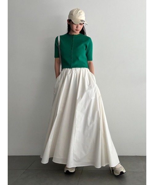 emmi（エミ）の「オーガニックコットンハーフスリーブカーディガン（カーディガン/ボレロ・レディース・グリーン/ホワイト/ダークグレー・FREE）」の18枚目の写真