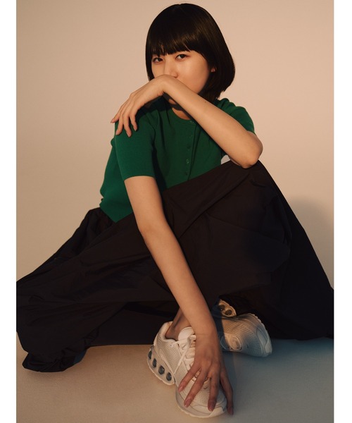 emmi（エミ）の「オーガニックコットンハーフスリーブカーディガン（カーディガン/ボレロ・レディース・グリーン/ホワイト/ダークグレー・FREE）」の22枚目の写真