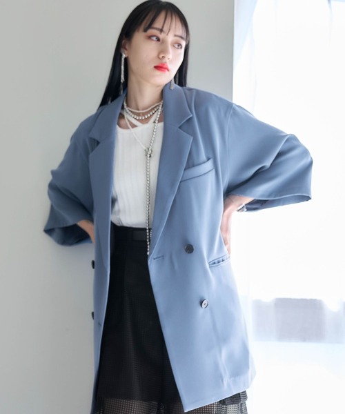 HARE（ハレ）の「トロミビッグジャケット(HARE)（テーラードジャケット・レディース・ブラック/グレー/ブルー・FREE）」の18枚目の写真