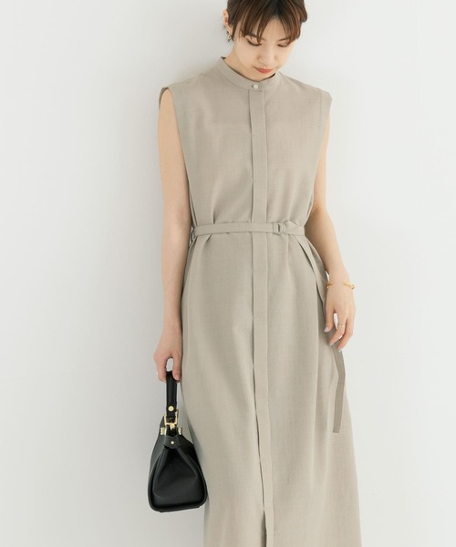 URBAN RESEARCH(アーバンリサーチ)の「『UR TECH DRYLUXE』 タックノースリーブワンピース(ワンピース・レディース・ブラック/ブルー/ベージュ系その他・FREE)」の5枚目の写真