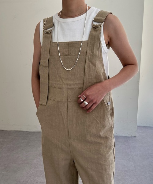 INSCRIRE / オーバーオール/38/リネン/ベージュ SHENERY（シーナリー）の「【2サイズ展開】リネン混サロペット