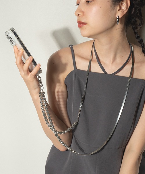 スネークチェーン×メタルボール スマホストラップ（スマホグッズ）｜voov（ブーブ）