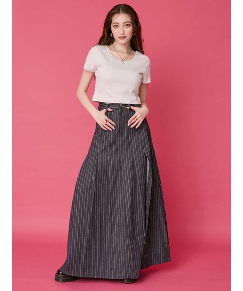 EVRIS（エヴリス）の「BASICシンプルショートTシャツ（Tシャツ/カットソー・レディース・ブラック/ブルー/グレー/ホワイト・FREE）」の7枚目の写真