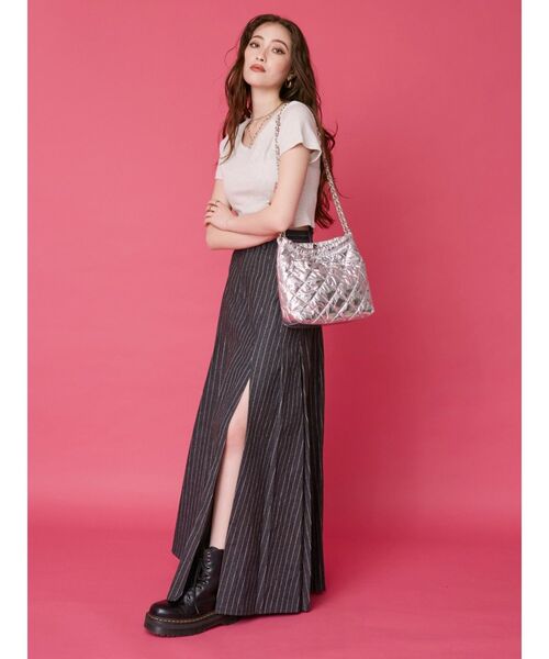 EVRIS（エヴリス）の「BASICシンプルショートTシャツ（Tシャツ/カットソー・レディース・ブラック/ブルー/グレー/ホワイト・FREE）」の9枚目の写真