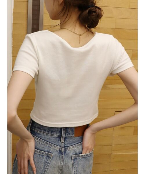 EVRIS（エヴリス）の「BASICシンプルショートTシャツ（Tシャツ/カットソー・レディース・ブラック/ブルー/グレー/ホワイト・FREE）」の12枚目の写真