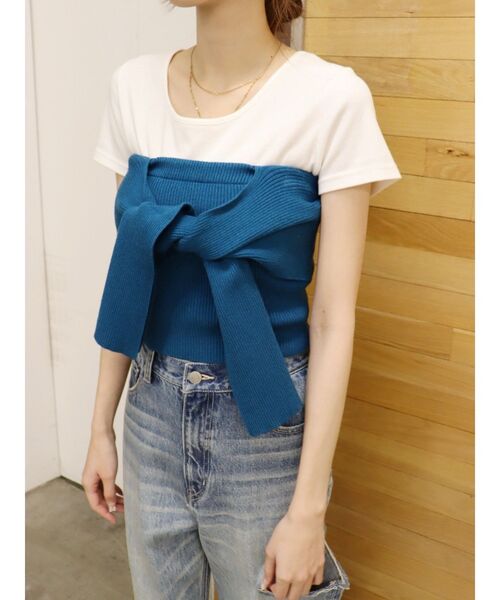 EVRIS（エヴリス）の「BASICシンプルショートTシャツ（Tシャツ/カットソー・レディース・ブラック/ブルー/グレー/ホワイト・FREE）」の15枚目の写真