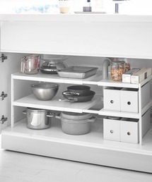 tower（タワー）の「tower(タワー) 伸縮シンク下ラック　２段　Ｄ４０（キッチン収納）」