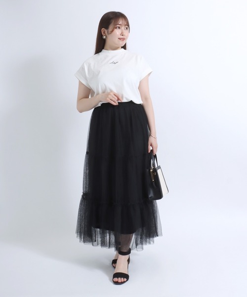 Salong hameu（サロン ハミュー）の「ティアードチュールスカート レディース/ロングスカート #バレエコア #コケットコア（スカート・レディース・ブラック/オフホワイト/グレー・M/L）」の16枚目の写真