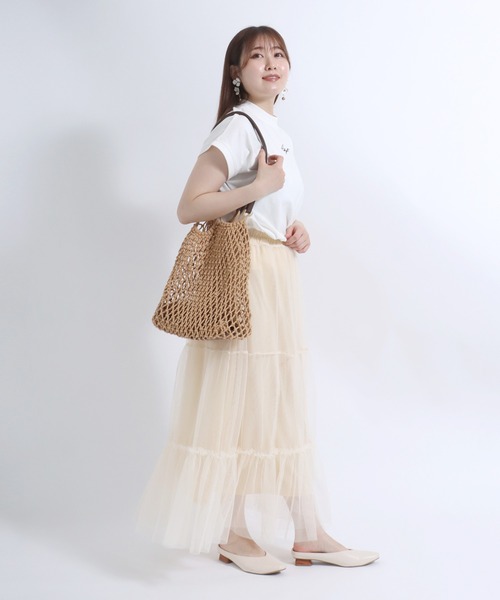 Salong hameu（サロン ハミュー）の「ティアードチュールスカート レディース/ロングスカート #バレエコア #コケットコア（スカート・レディース・ブラック/オフホワイト/グレー・M/L）」の8枚目の写真