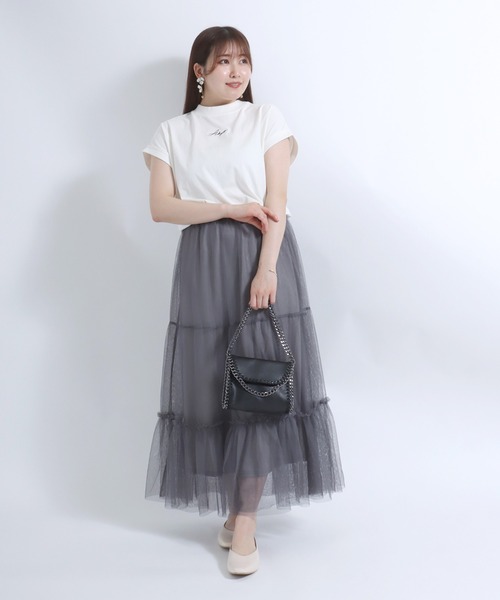 Salong hameu（サロン ハミュー）の「ティアードチュールスカート レディース/ロングスカート #バレエコア #コケットコア（スカート・レディース・ブラック/オフホワイト/グレー・M/L）」の21枚目の写真