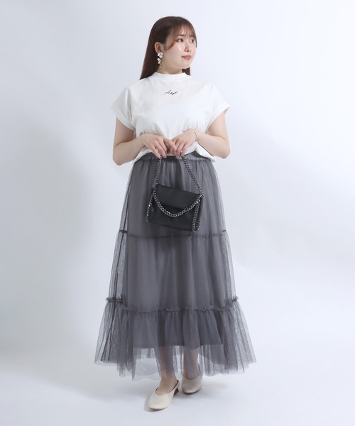 Salong hameu（サロン ハミュー）の「ティアードチュールスカート レディース/ロングスカート #バレエコア #コケットコア（スカート・レディース・ブラック/オフホワイト/グレー・M/L）」の22枚目の写真