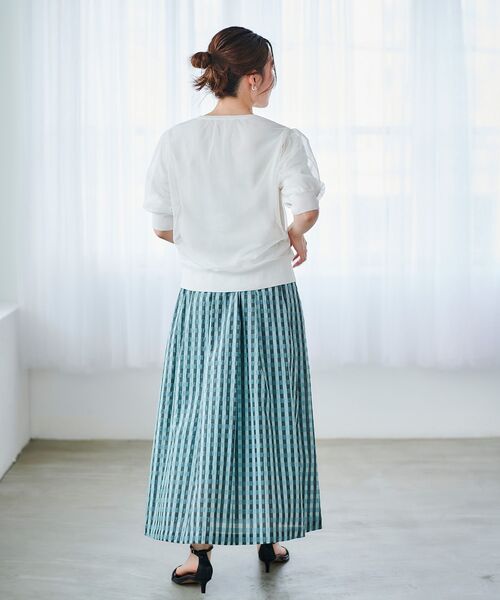 le.coeur blanc（ルクールブラン）の「ギンガムチェックギャザースカート（スカート・レディース・ブラック系その他/グリーン系その他・38）」の11枚目の写真