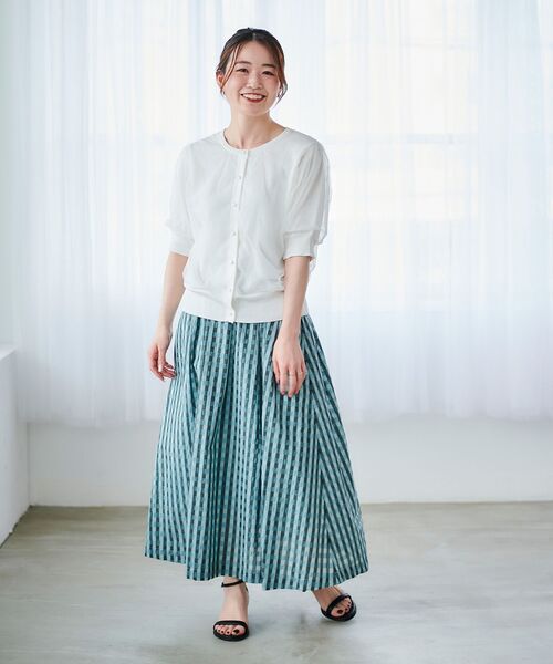 le.coeur blanc（ルクールブラン）の「ギンガムチェックギャザースカート（スカート・レディース・ブラック系その他/グリーン系その他・38）」の13枚目の写真