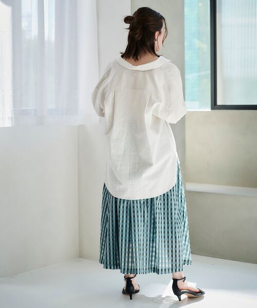 le.coeur blanc（ルクールブラン）の「ギンガムチェックギャザースカート（スカート・レディース・ブラック系その他/グリーン系その他・38）」の19枚目の写真