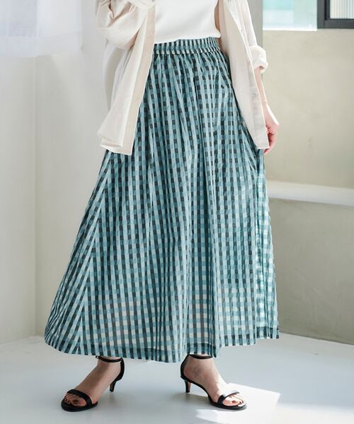 le.coeur blanc（ルクールブラン）の「ギンガムチェックギャザースカート（スカート・レディース・ブラック系その他/グリーン系その他・38）」の22枚目の写真