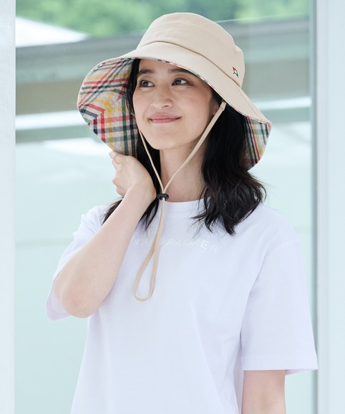 Arnold Palmer(アーノルドパーマー)の「コットンツイル UVハット(ハット・レディース・ネイビー/ブラック/ベージュ/アイボリー・F)」の4枚目の写真