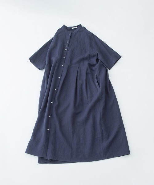 ♬.*゜はぎさん様ご売約→【美品】nop de nod リネンコットンワンピース nop de nod（ノップドゥノッド）の「リネンコットンパナマ5分袖タック