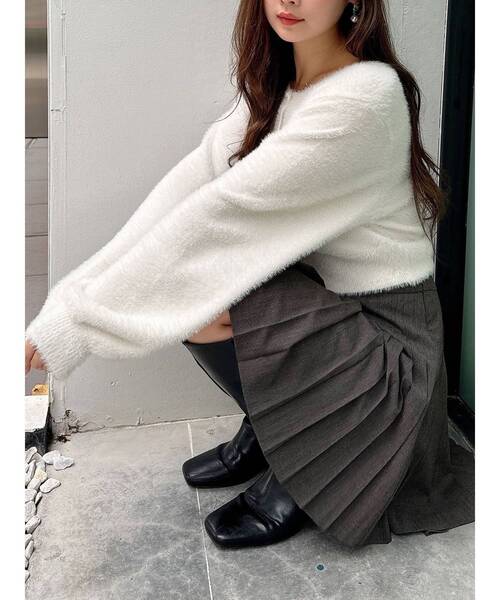 MERCURYDUO（マーキュリーデュオ）の「【セットアップ着用可】ラップ風プリーツチェックミニスカパン（その他パンツ・レディース・ダークブラウン/グレー・MEDIUM/SMALL）」の15枚目の写真