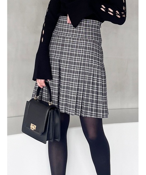 【セール】【セットアップ着用可】ラップ風プリーツチェックミニスカパン（その他パンツ）｜MERCURYDUO（マーキュリーデュオ）