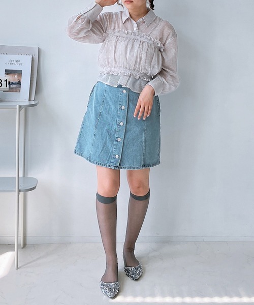 AS KNOW AS plus（アズノゥアズプラス）の「◎シャーリングキャミソールとシャツ セットアイテム（シャツ/ブラウス・レディース・グレー系/イエロー系/ブルー系・FREE）」の18枚目の写真