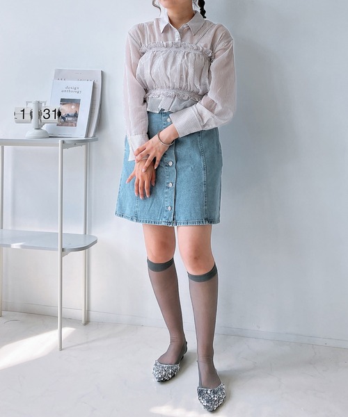 AS KNOW AS plus（アズノゥアズプラス）の「◎シャーリングキャミソールとシャツ セットアイテム（シャツ/ブラウス・レディース・グレー系/イエロー系/ブルー系・FREE）」の19枚目の写真