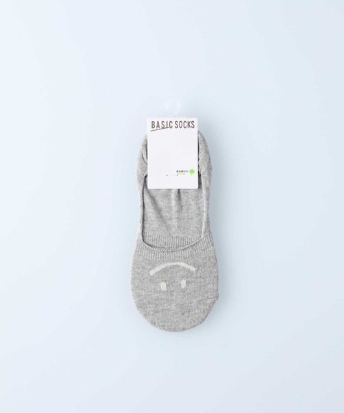 Right-on(ライトオン)の「【BASIC SOCKS】ISフロントスマイルガラ(ソックス/靴下・レディース・ネイビー/グレー・フリー)」の2枚目の写真