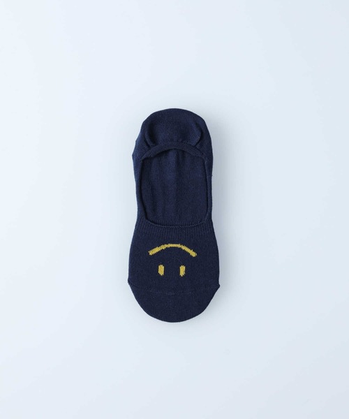 Right-on(ライトオン)の「【BASIC SOCKS】ISフロントスマイルガラ(ソックス/靴下・レディース・ネイビー/グレー・フリー)」の5枚目の写真