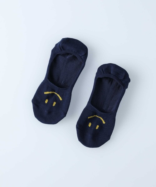 Right-on(ライトオン)の「【BASIC SOCKS】ISフロントスマイルガラ(ソックス/靴下・レディース・ネイビー/グレー・フリー)」の10枚目の写真