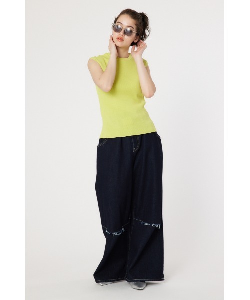 RODEO CROWNS WIDE BOWL（ロデオクラウンズワイドボウル）の「BASIC ノースリーブ ニット トップス（その他トップス・レディース・ライム/レッド/オフホワイト/ブラック・FREE）」の13枚目の写真