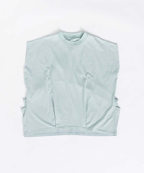 and it_(アンドイット)の「バックタック二の腕カバーコットンTシャツ(Tシャツ/カットソー・レディース・ライトブルー/グレイッシュベージュ/オフホワイト/ブラック・FREE)」の21枚目の写真