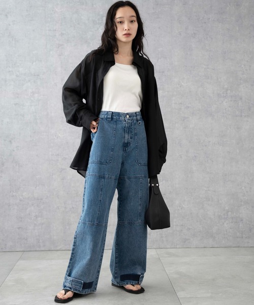 WEGO（ウィゴー）の「WEGO/デニムベイカーステッチパンツ（デニムパンツ・レディース・ブラック系その他/コバルトブルー・FREE）」の8枚目の写真