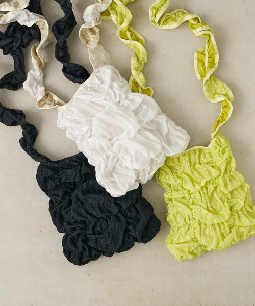 Casselini（キャセリーニ）の「Casselini スクエアギャザーショルダー（トートバッグ・レディース・ホワイト/ブラック/ライム・0）」の12枚目の写真