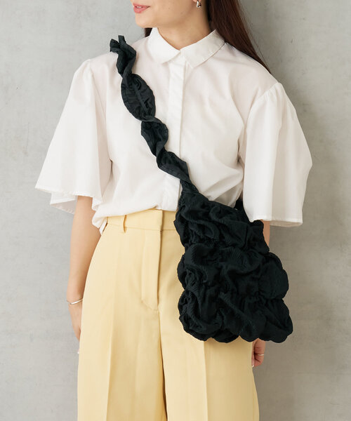 Casselini（キャセリーニ）の「Casselini スクエアギャザーショルダー（トートバッグ・レディース・ホワイト/ブラック/ライム・0）」の17枚目の写真