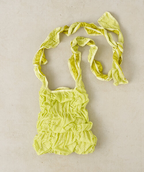 Casselini（キャセリーニ）の「Casselini スクエアギャザーショルダー（トートバッグ・レディース・ホワイト/ブラック/ライム・0）」の4枚目の写真