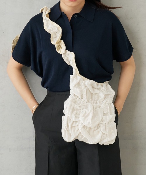 Casselini（キャセリーニ）の「Casselini スクエアギャザーショルダー（トートバッグ・レディース・ホワイト/ブラック/ライム・0）」の13枚目の写真