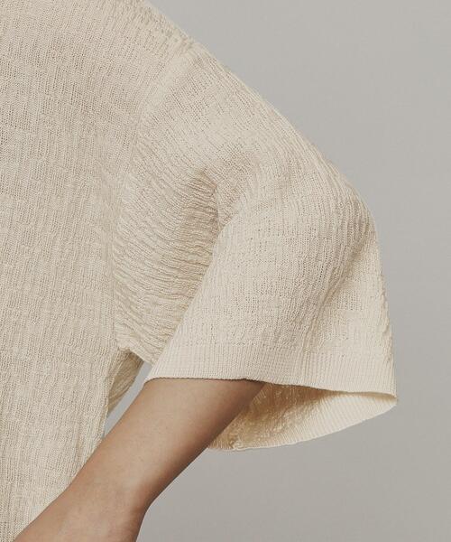 tk.TAKEO KIKUCHI（ティーケータケオキクチ）の「◆スキッパーニットポロシャツ（Tシャツ/カットソー・レディース・オフホワイト/ブラック/グリーン系・66）」の9枚目の写真