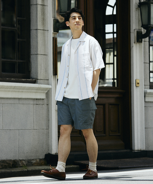 JOURNAL STANDARD relume(ジャーナルスタンダード レリューム)の「European Flax / ヨーロピアンフラックス リネンストライプオープンカラーシャツ(シャツ/ブラウス・メンズ・ブラウン系その他/ライトグリーン/ブルー系その他・LARGE/MEDIUM)」の5枚目の写真