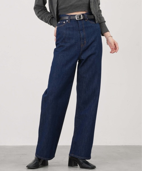 1chaku.(イッチャク)の「ハイウエストワイドデニムパンツ(デニムパンツ・レディース・ブラック/インディゴブルー/ホワイト・マルチサイズ)」の19枚目の写真