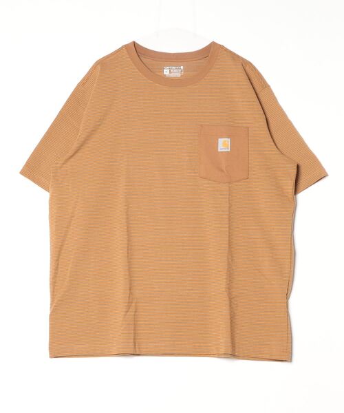 Carhartt(カーハート)の「【carhartt】カーハート Relaxed S/S Pocket Stripe T-shirt リラックス ポケット付き 半袖ストライプ Tシャツ 106145(Tシャツ/カットソー・メンズ・ライトブラウン/ナチュラル/バーガンディー・S/M/L/XL)」の13枚目の写真